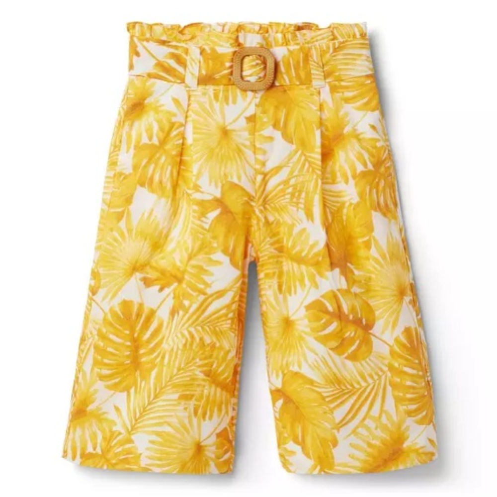 Janie and Jack Yellow and White Tropical Flare Pant